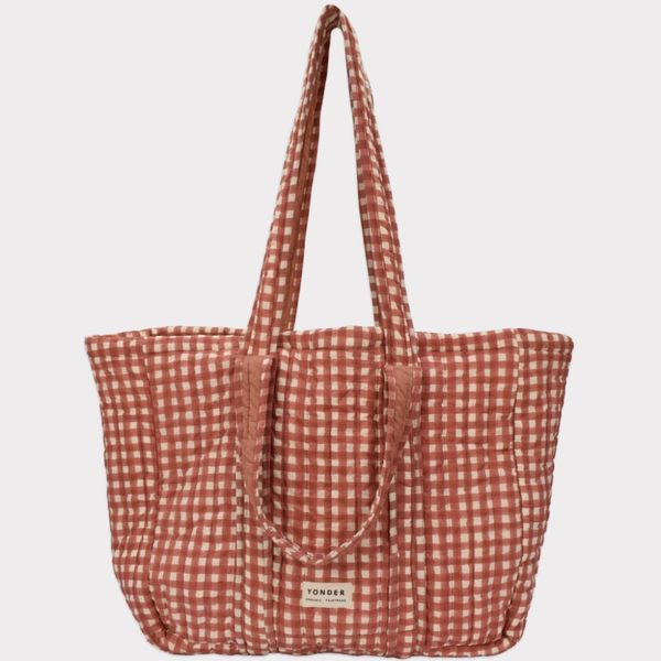 Gingham shopper i økologisk bomull - Ginger Gingham