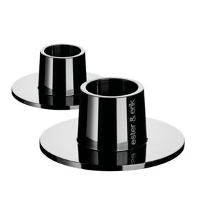 Hovedbilde Lysestake 2pk kronelys BLANK svart