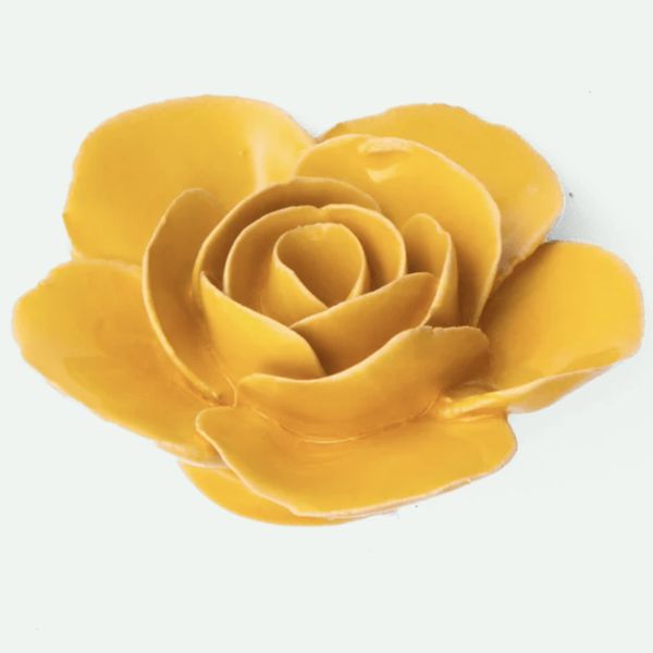 Blomst I keramikk - Gul ranunkel 9,5cm