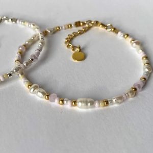 Hovedbilde Armb&aring;nd - Rose - perle - gull Ziara by Sara