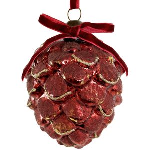 Hovedbilde Glasskule – Rund kongle, antikkr&oslash;d med ...