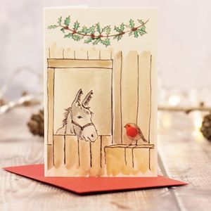 Hovedbilde Lite kort `Donkey & Robin Christmas &acute; 9*6 cm