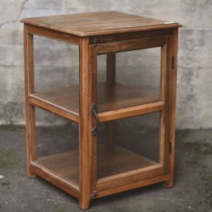 Hovedbilde Vintage treskap med glass - H70 * 48 * 48cm