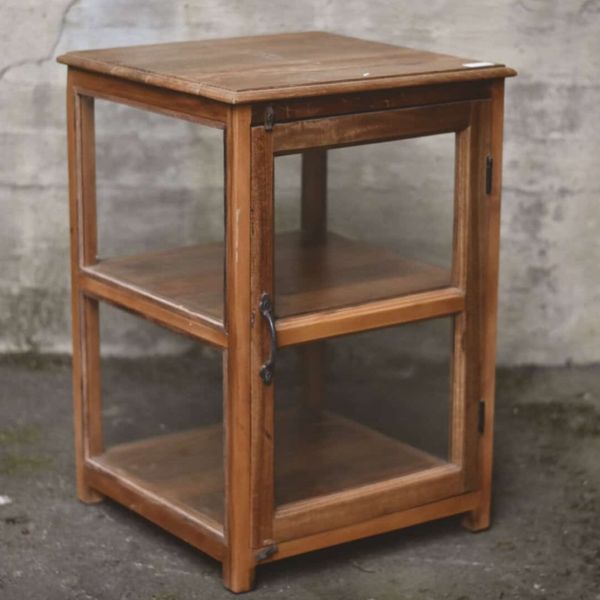 Vintage treskap med glass - H70 * 48 * 48cm