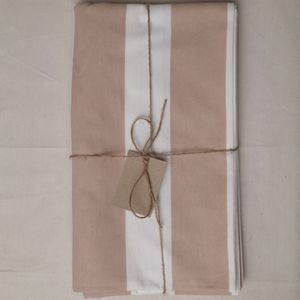 Hovedbilde Duk Twizzel beige og hvit - striper 3m.
