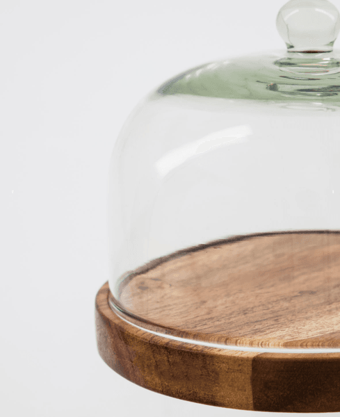 Osteklokke, akasietre, 10*13cm