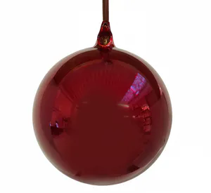 Hovedbilde Julekule I blankt, r&oslash;dt glass 10cm 