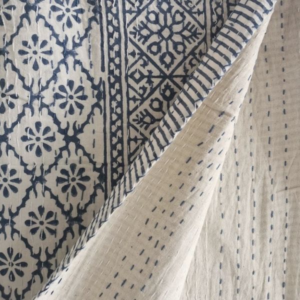 Kantha pledd / sengeteppe 200*220cm 