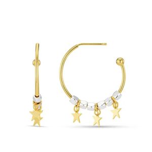 Hovedbilde Orelia &oslash;redobber Mixed Plate Bead & Star Hoop