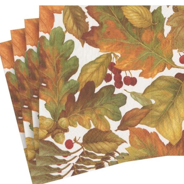 Servietter Autumn Leaves - kaffe 