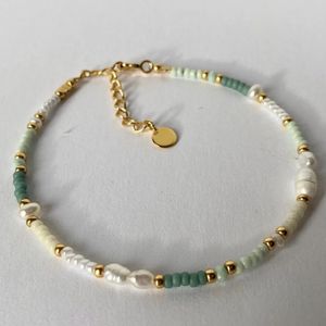 Hovedbilde Armb&aring;nd - Sage - perle - gull Ziara by Sara
