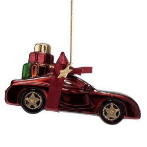 Hovedbilde Julekule burgunder bil med gaver