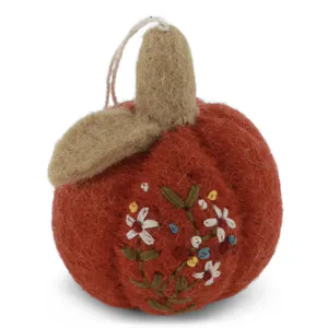 Hovedbilde Gresskar i ull - broderier - rust 6cm 